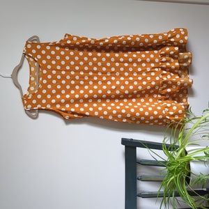 Gold and White Polka Dot Dress. Size Large.